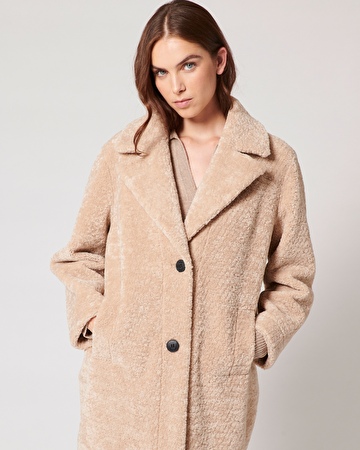 Manteau Mississippi Manteau long en fausse fourrure écru ZAPA