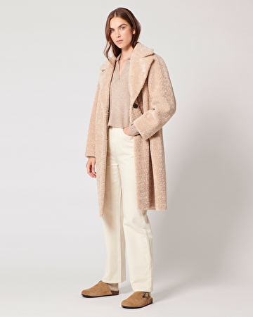 Manteau Mississippi Manteau long en fausse fourrure écru ZAPA