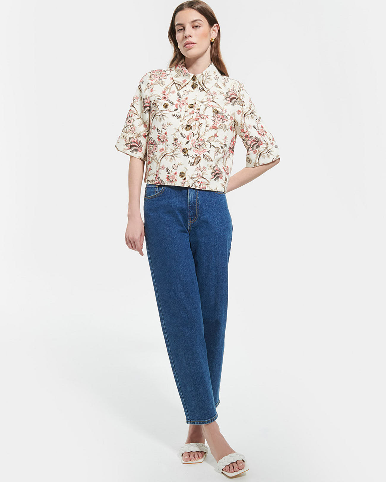 Chemise Cyrille Chemise droite &agrave; imprim&eacute; floral ZAPA