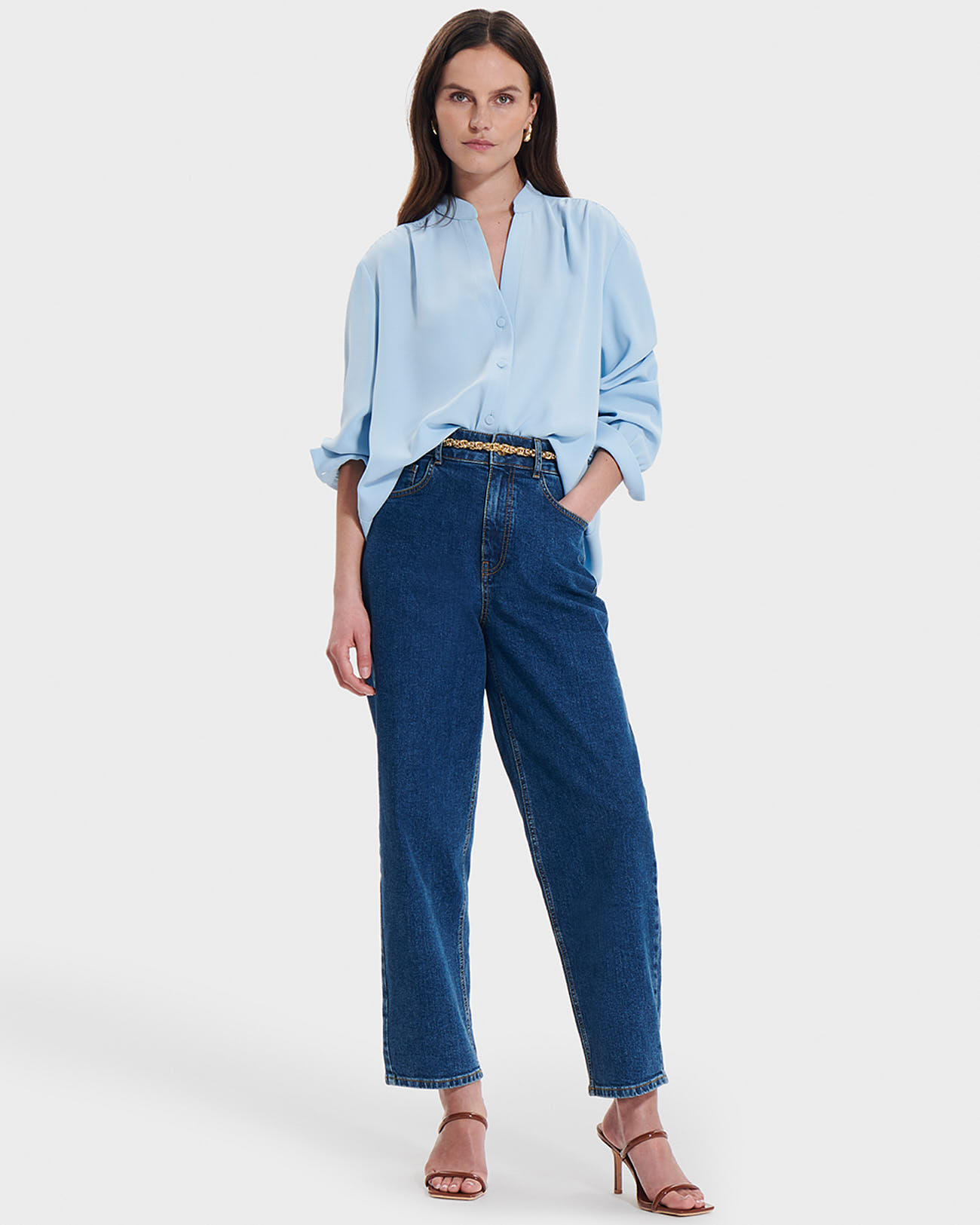 Blouse Tiberina Chemise fluide bleu ciel ZAPA