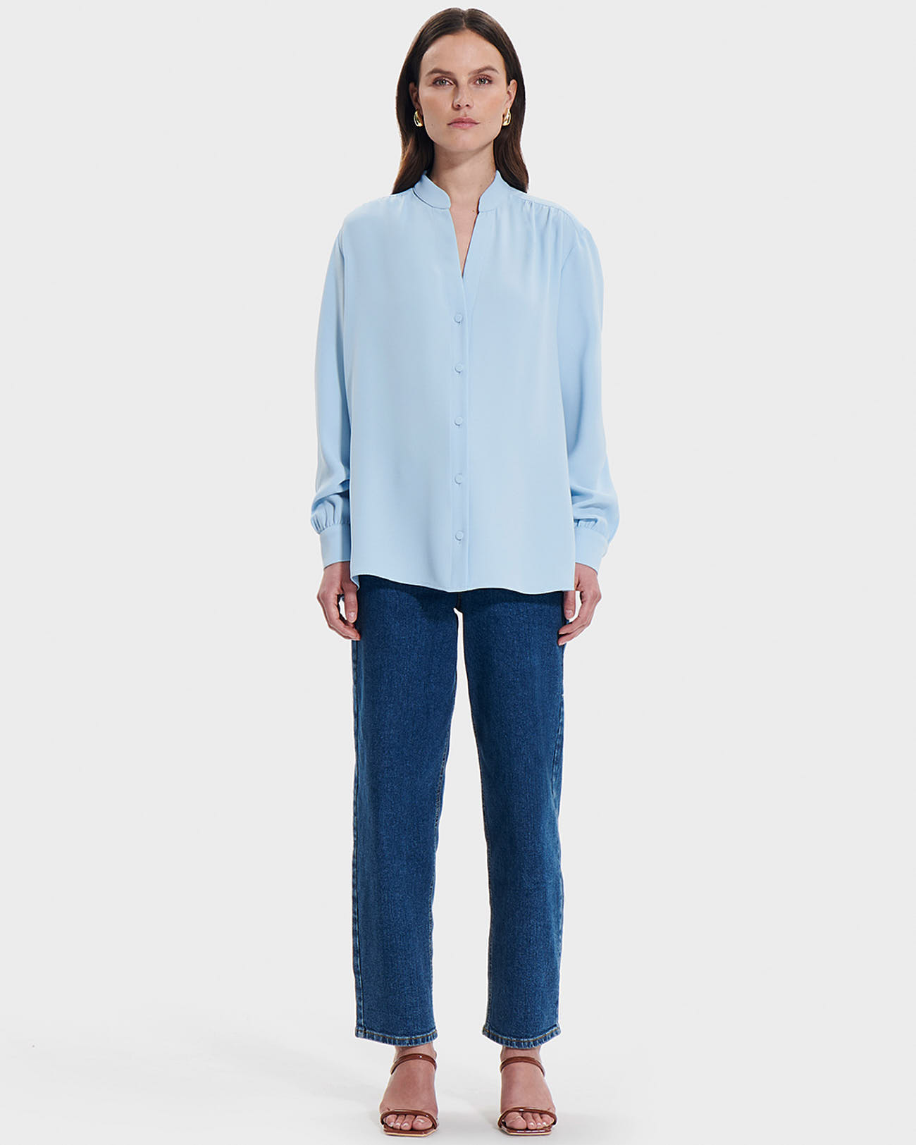 Blouse Tiberina Chemise fluide bleu ciel ZAPA