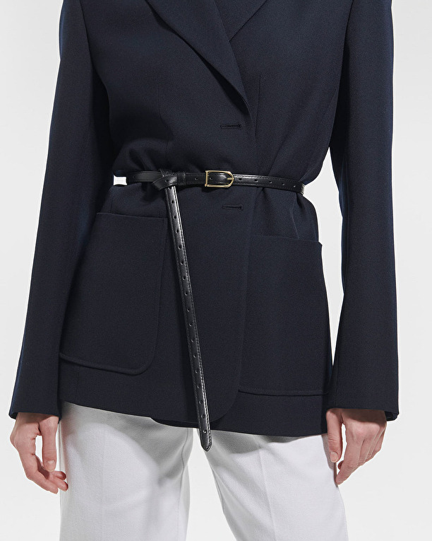 Ceinture Cathy Ceinture en cuir noire ZAPA