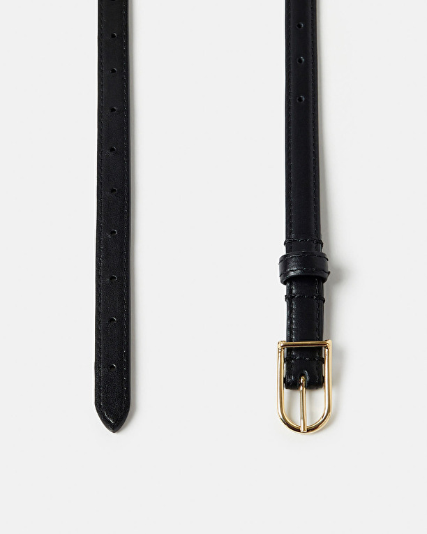 Ceinture Cathy Ceinture en cuir noire ZAPA
