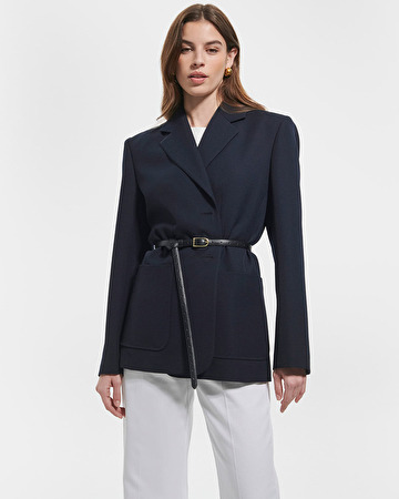 Ceinture Cathy Ceinture en cuir noire ZAPA