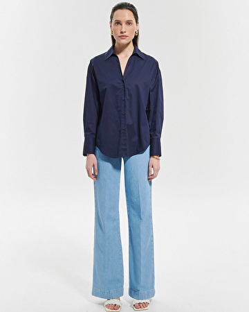 Chemise Carea Chemise en popeline marine ZAPA