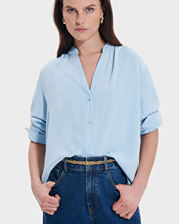 Blouse Tiberina Chemise fluide bleu ciel ZAPA