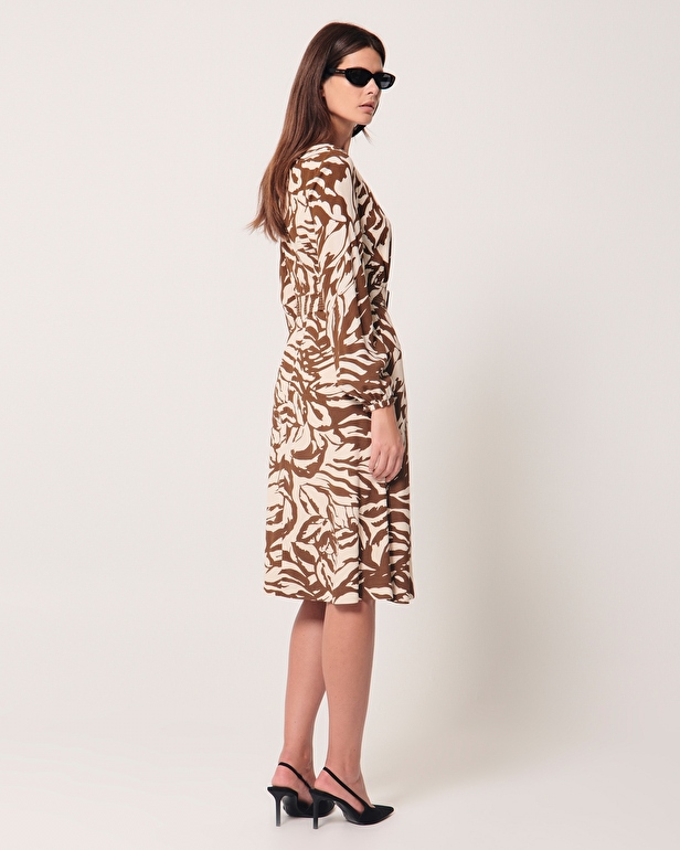 Robe Ryllya Robe fluide imprim&eacute;e camel ZAPA