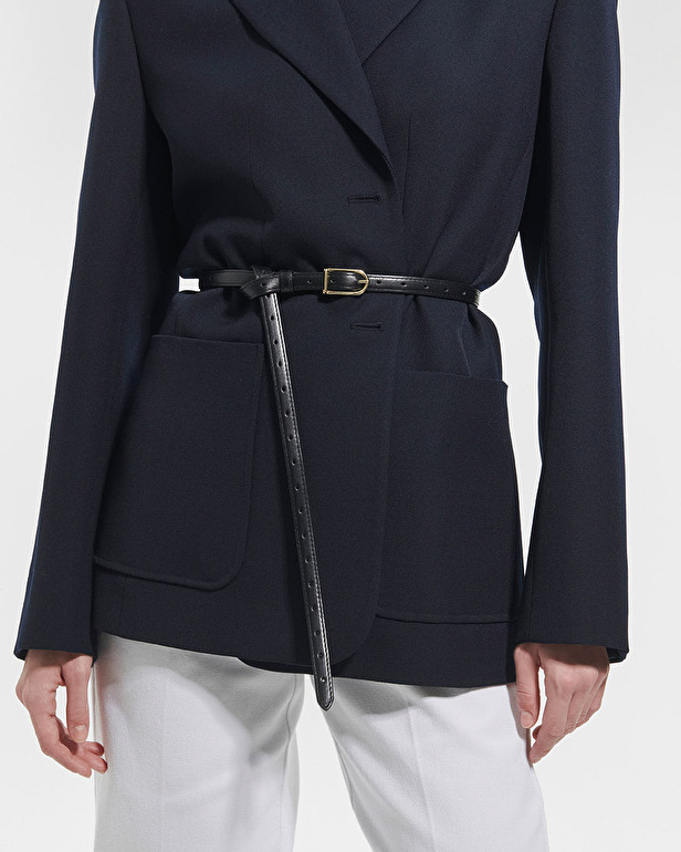 Ceinture Cathy Ceinture en cuir noire ZAPA