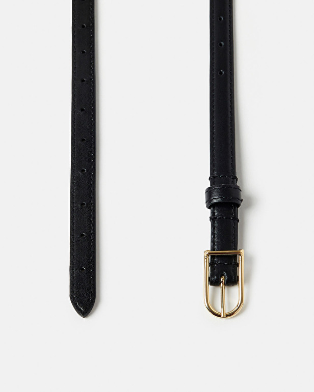 Ceinture Cathy Ceinture en cuir noire ZAPA