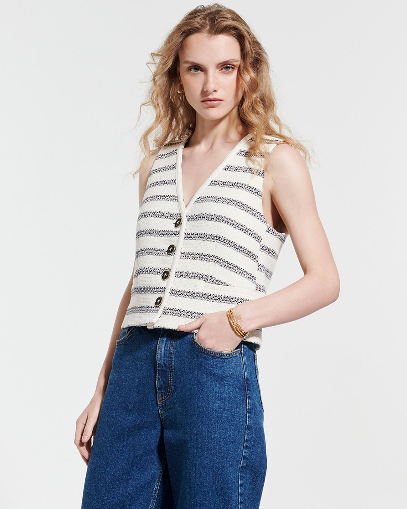 Gilet Georges Gilet sans manches en tweed ZAPA