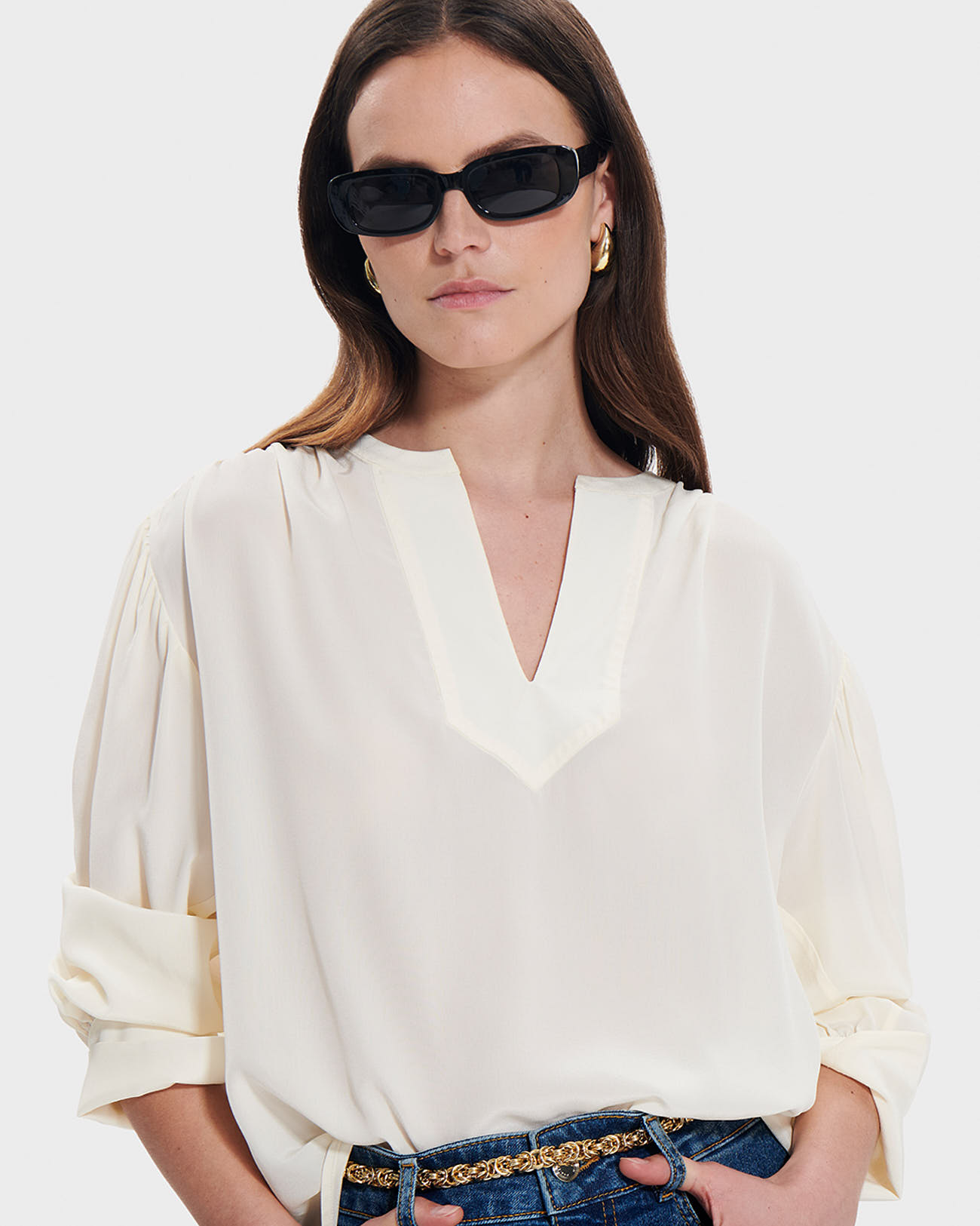 Blouse Bangkok Blouse fluide &eacute;crue ZAPA