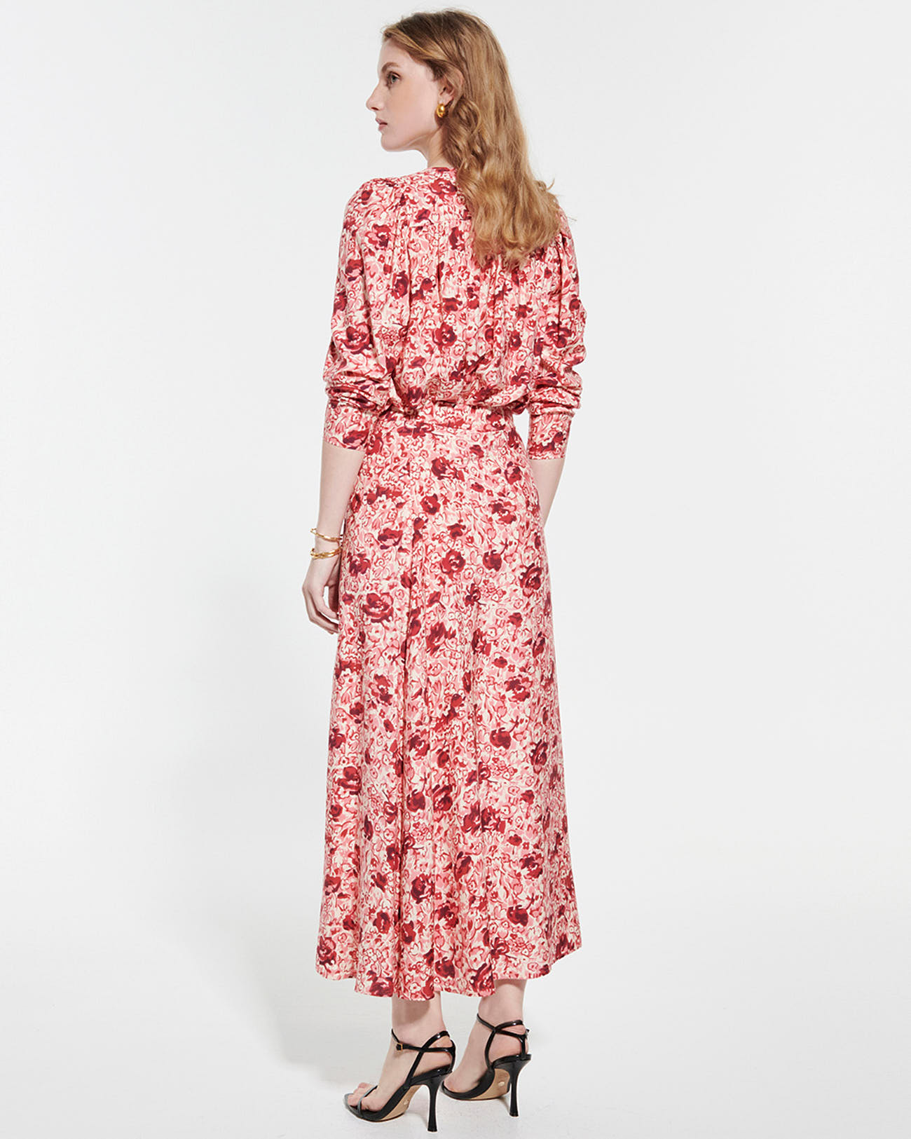 Chemise Babel Blouse fluide &agrave; imprim&eacute; roses r&eacute;tro ZAPA