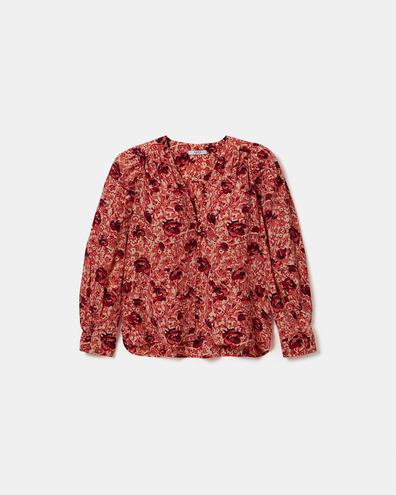 Chemise Babel Blouse fluide &agrave; imprim&eacute; roses r&eacute;tro ZAPA