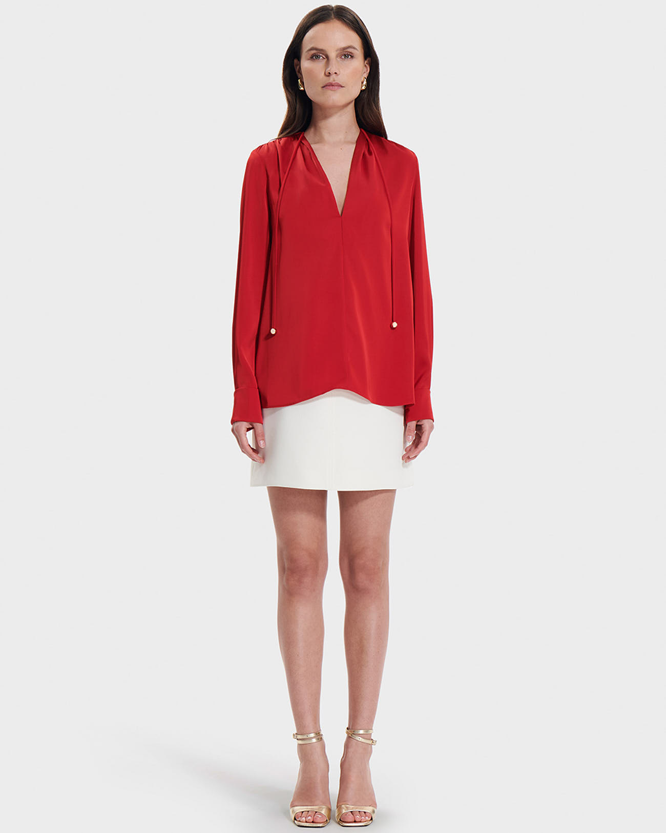 Blouse Colibri Blouse fluide satin&eacute;e rouge ZAPA