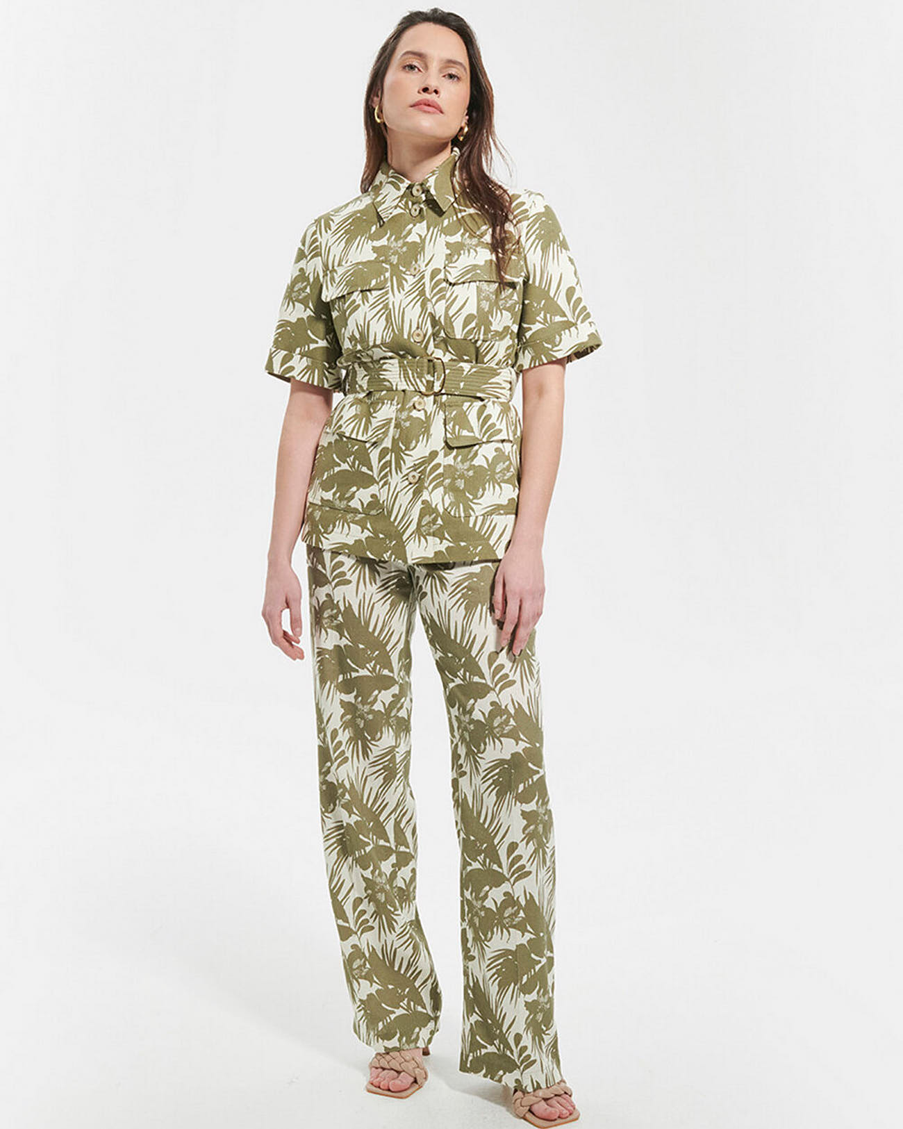 Pantalon Pampelonne Pantalon l&eacute;ger &agrave; imprim&eacute; tropical ZAPA