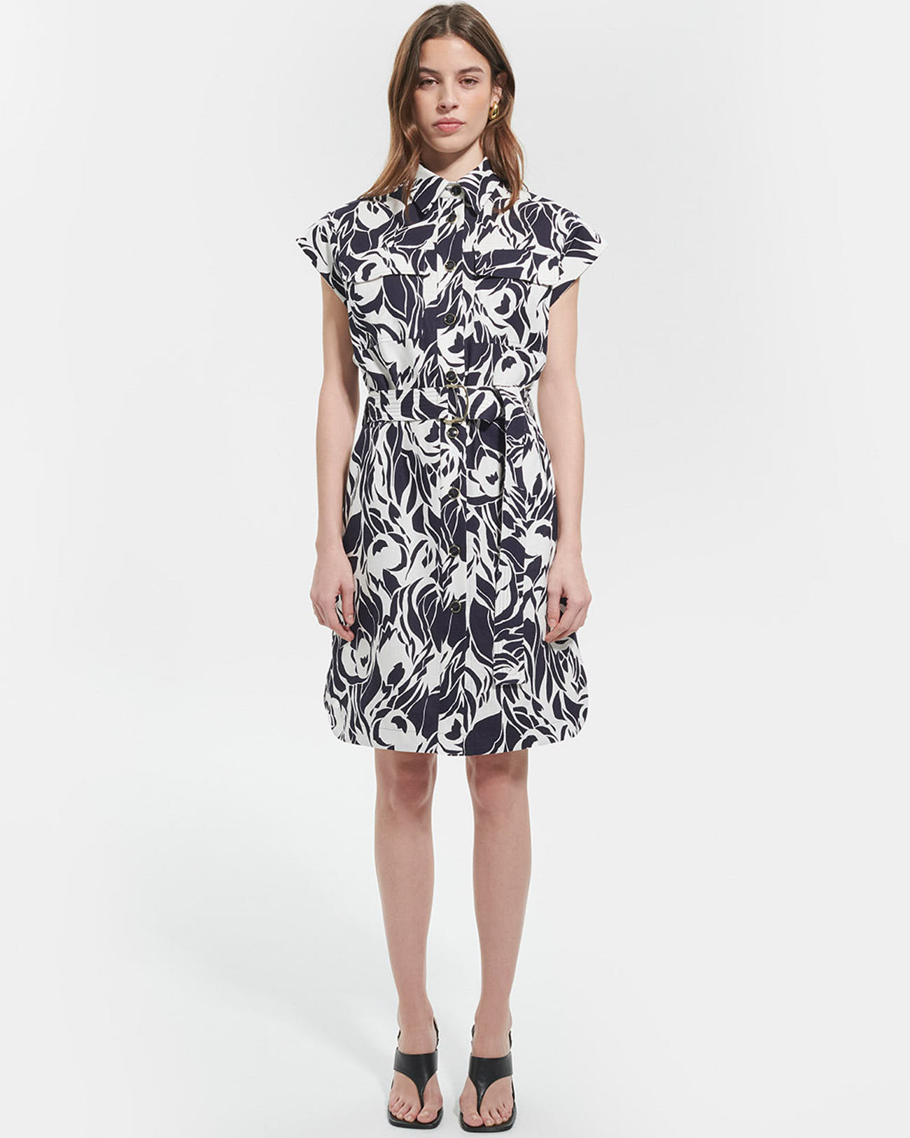 Robe Rosen Robe chemise &agrave; imprim&eacute; ZAPA