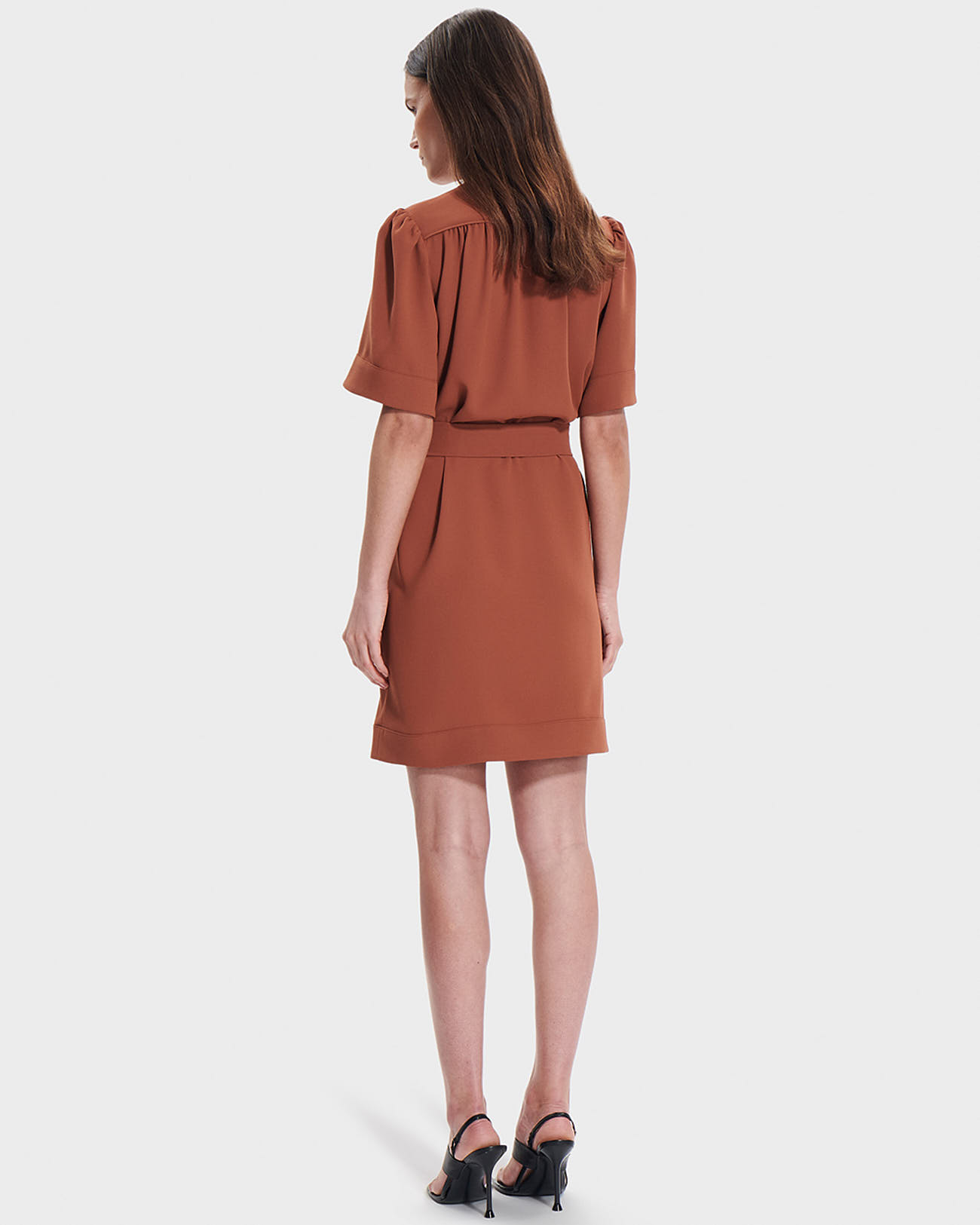 Robe Retie Robe droite cintr&eacute;e rouille ZAPA
