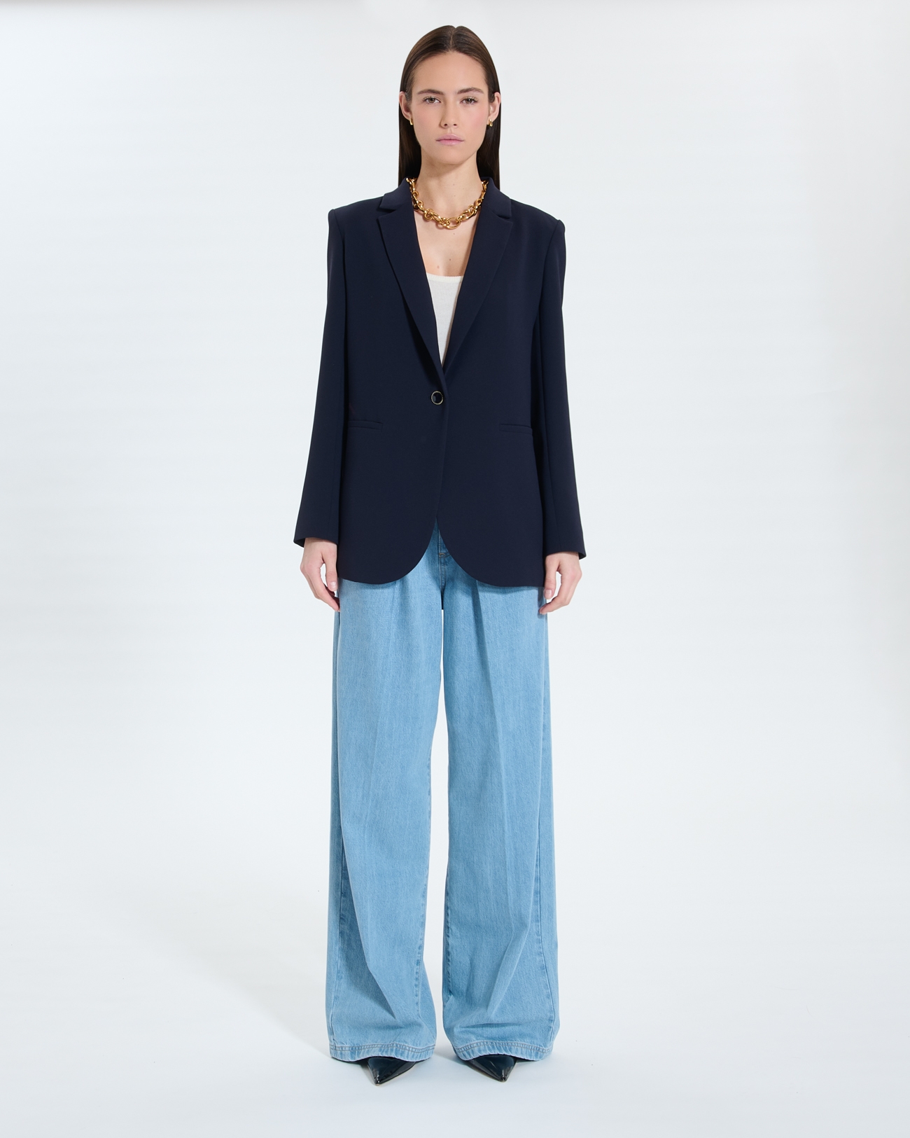 Veste Victorina Veste de tailleur en cr&ecirc;pe nocturne ZAPA