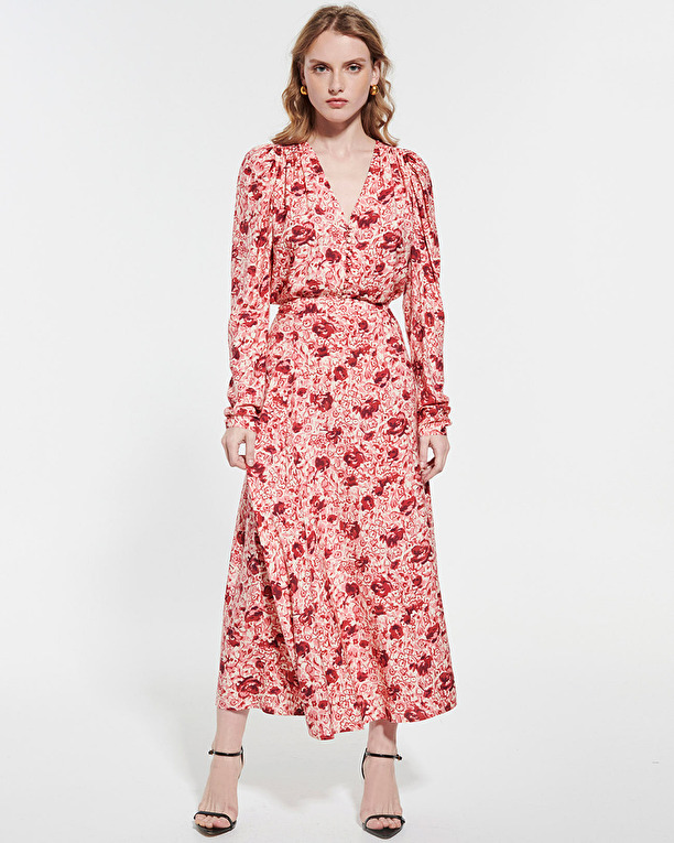 Chemise Babel Blouse fluide à imprimé roses rétro ZAPA