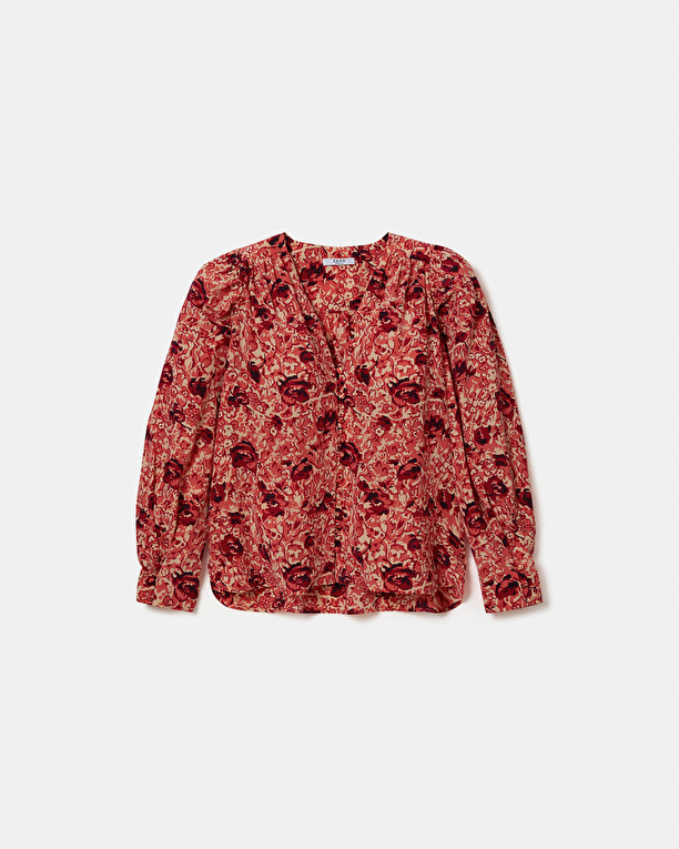 Chemise Babel Blouse fluide à imprimé roses rétro ZAPA
