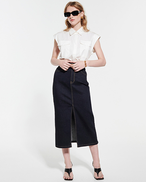 Jupe Jude Jupe midi en denim ZAPA