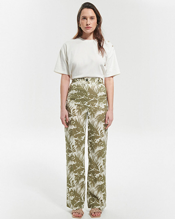 Pantalon Pampelonne Pantalon léger à imprimé tropical ZAPA