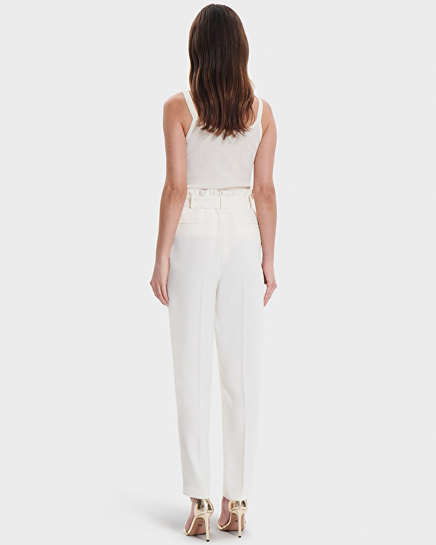 Pantalon Patricia Pantalon droit en crêpe écru ZAPA