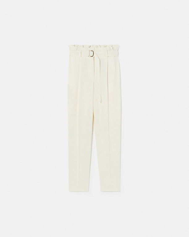 Pantalon Patricia Pantalon droit en crêpe écru ZAPA