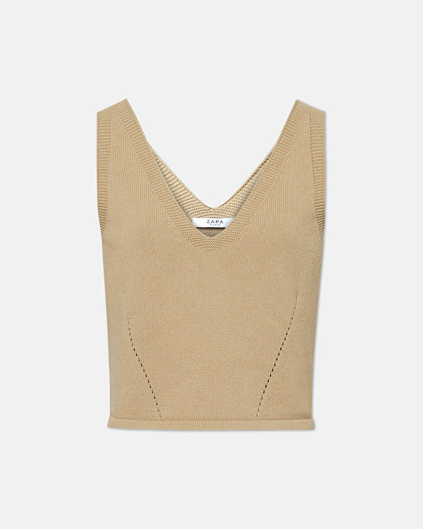 Pull Nadine Top en maille camel ZAPA