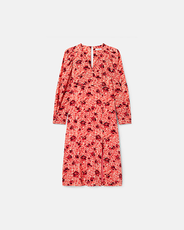 Robe Rahina Robe portefeuille imprimé roses rétro ZAPA