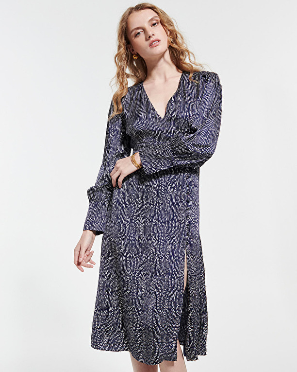 Robe Rainette Robe portefeuille à imprimé marine et blanc ZAPA