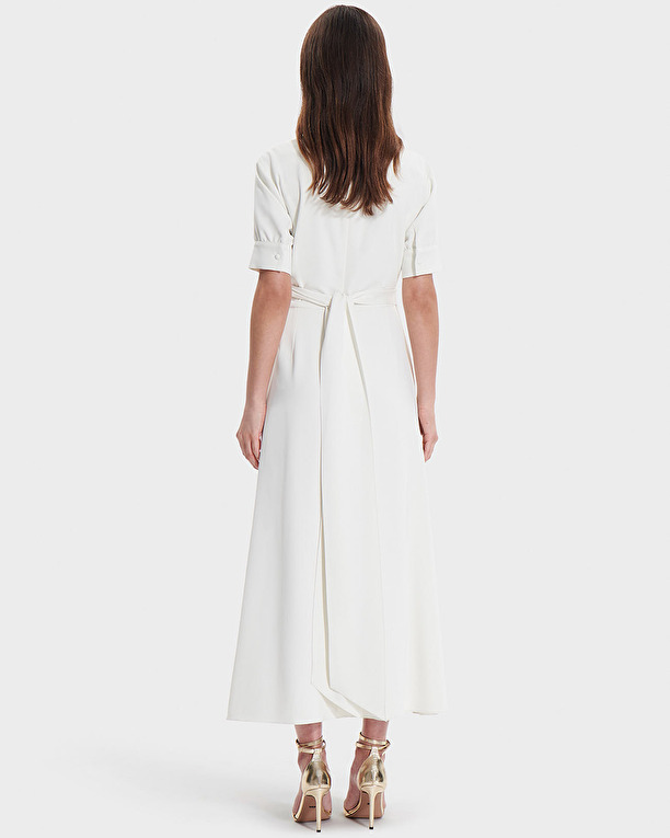 Robe Roseau Robe en crêpe écrue ZAPA
