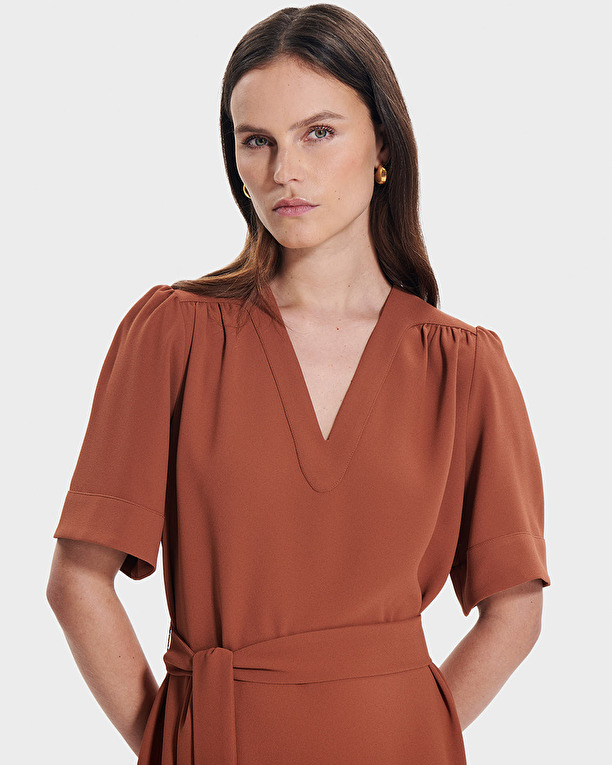 Robe Retie Robe droite cintrée rouille ZAPA