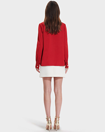 Blouse Colibri Blouse fluide satin&eacute;e rouge ZAPA