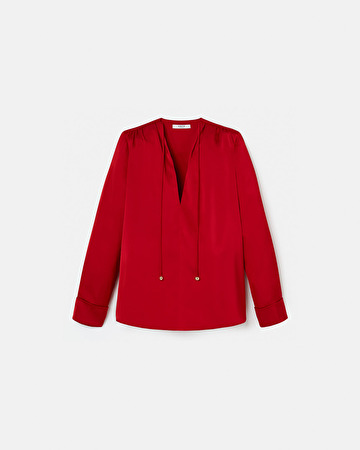 Blouse Colibri Blouse fluide satin&eacute;e rouge ZAPA