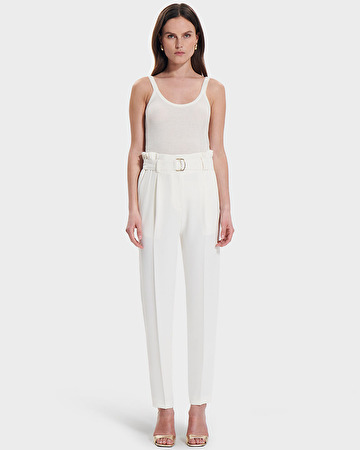 Pantalon Patricia Pantalon droit en cr&ecirc;pe &eacute;cru ZAPA