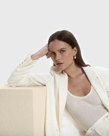 Pantalon Patricia Pantalon droit en cr&ecirc;pe &eacute;cru ZAPA