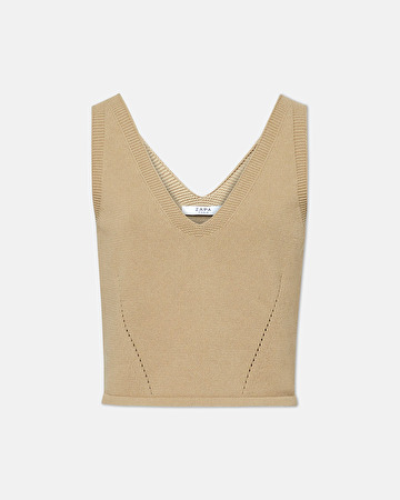 Pull Nadine Top en maille camel ZAPA