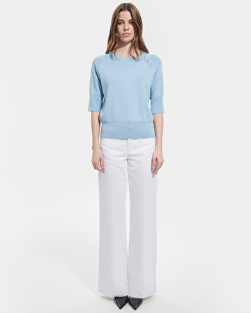 Pull Pauline Pull ajust&eacute; bleu ciel ZAPA