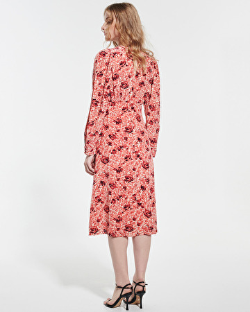 Robe Rahina Robe portefeuille imprimé roses rétro ZAPA
