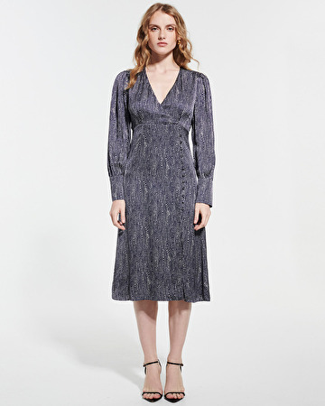 Robe Rainette Robe portefeuille à imprimé marine et blanc ZAPA