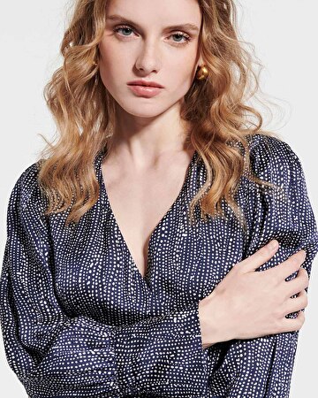 Robe Rainette Robe portefeuille à imprimé marine et blanc ZAPA