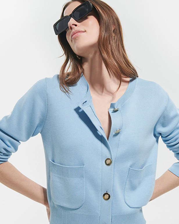 Gilet Gwendoline Gilet ajust&eacute; bleu ciel ZAPA
