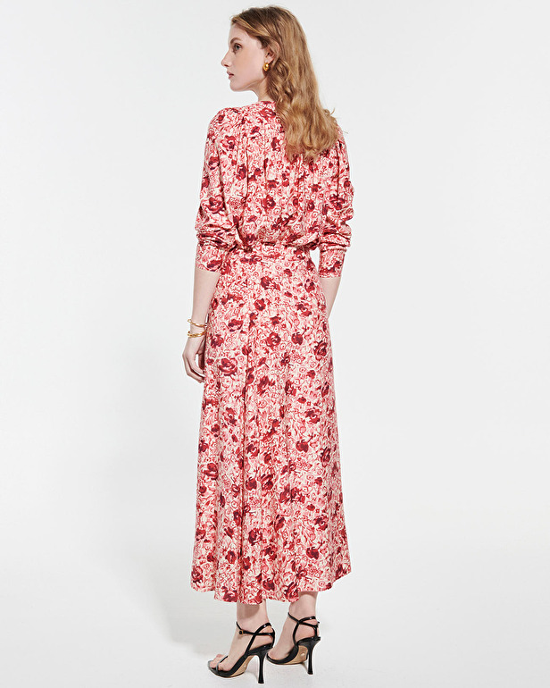 Chemise Babel Blouse fluide &agrave; imprim&eacute; roses r&eacute;tro ZAPA