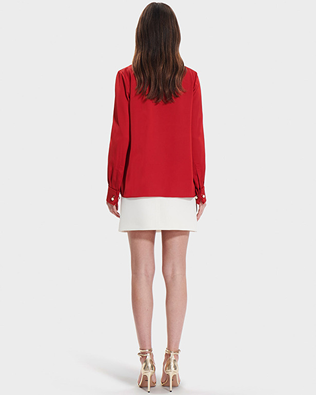 Blouse Colibri Blouse fluide satin&eacute;e rouge ZAPA