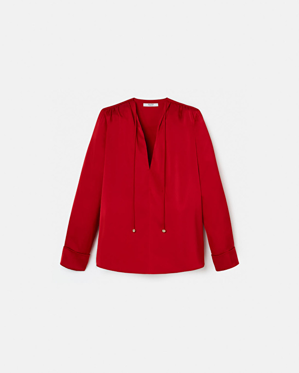 Blouse Colibri Blouse fluide satin&eacute;e rouge ZAPA