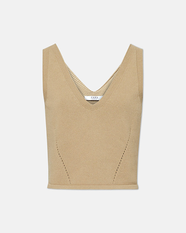 Pull Nadine Top en maille camel ZAPA