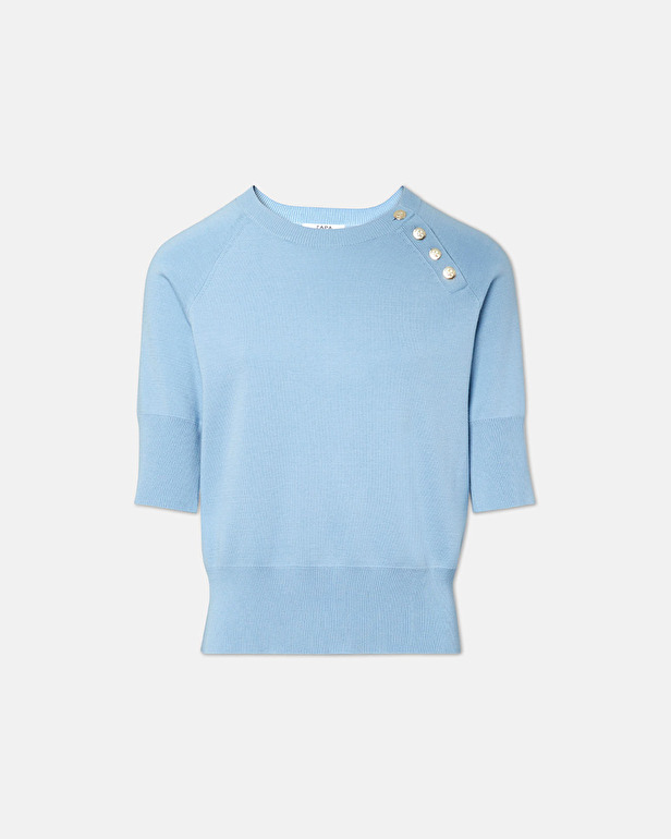 Pull Pauline Pull ajust&eacute; bleu ciel ZAPA