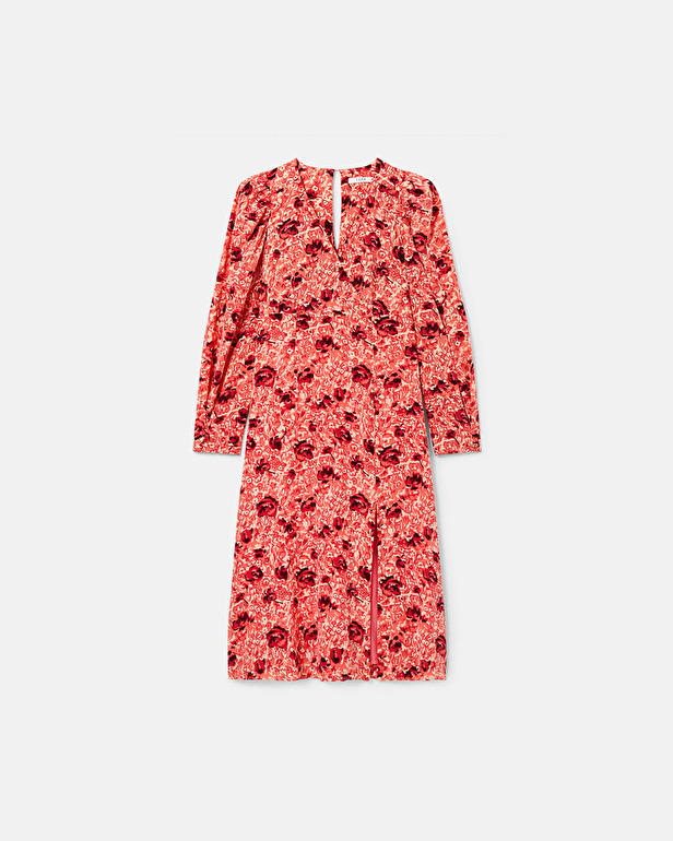 Robe Rahina Robe portefeuille imprim&eacute; roses r&eacute;tro ZAPA