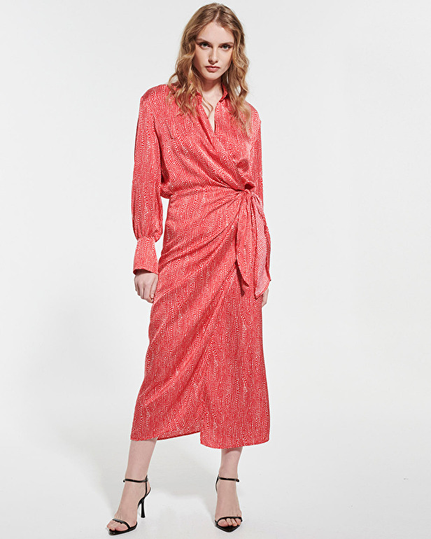 Robe Rosy Robe portefeuille imprim&eacute; rouge et blanc ZAPA